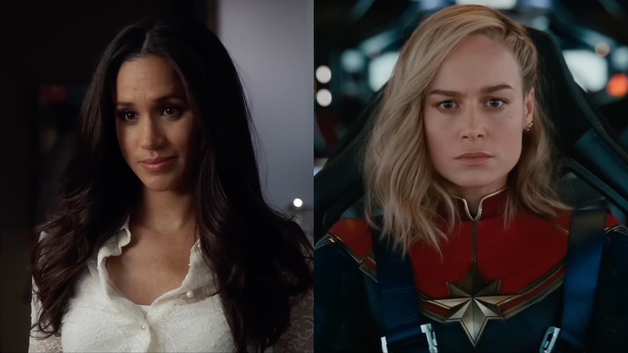 Meghan Markle in Suits and Brie Larson in The Marvels
