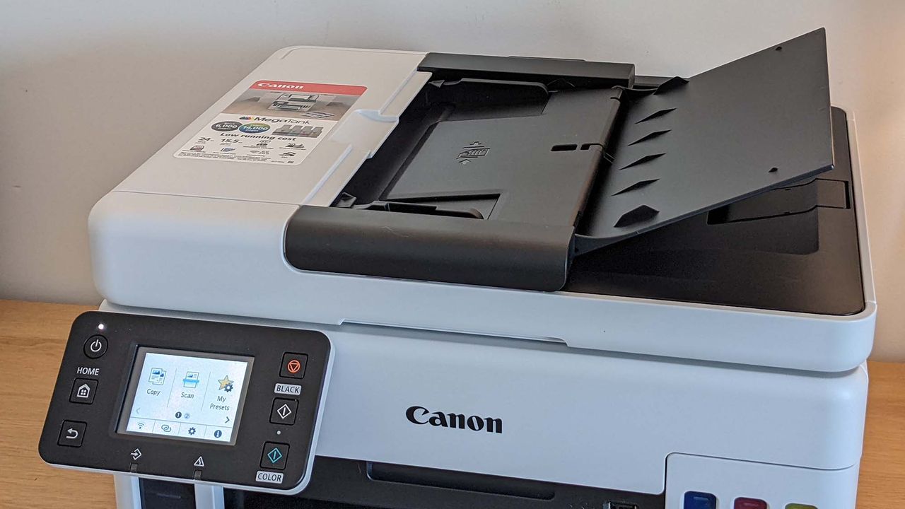 A closeup of the Canon MAXIFY GX70505's ADF