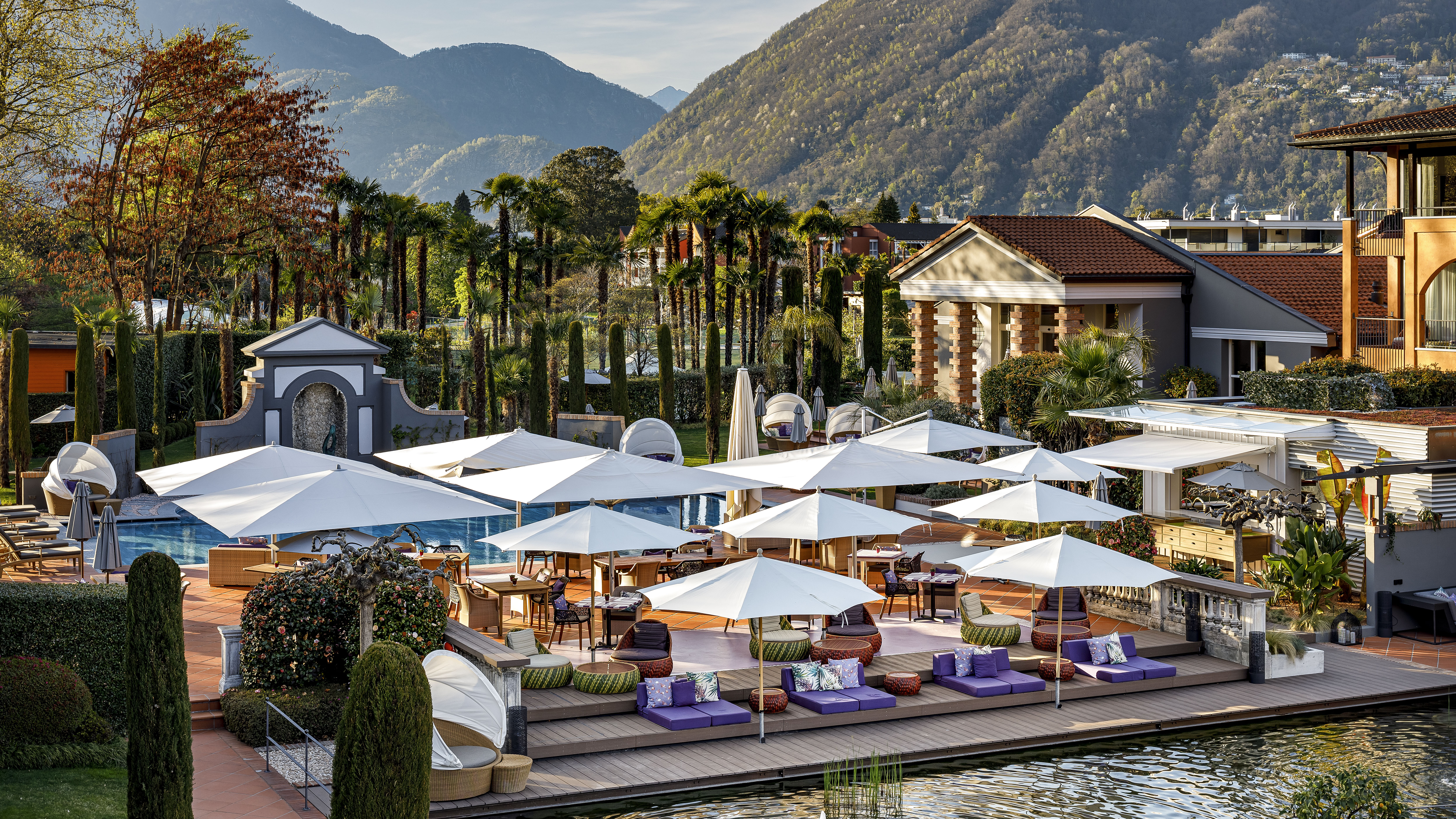 The pool at Hotel Giardino Ascona, Lake Maggiore