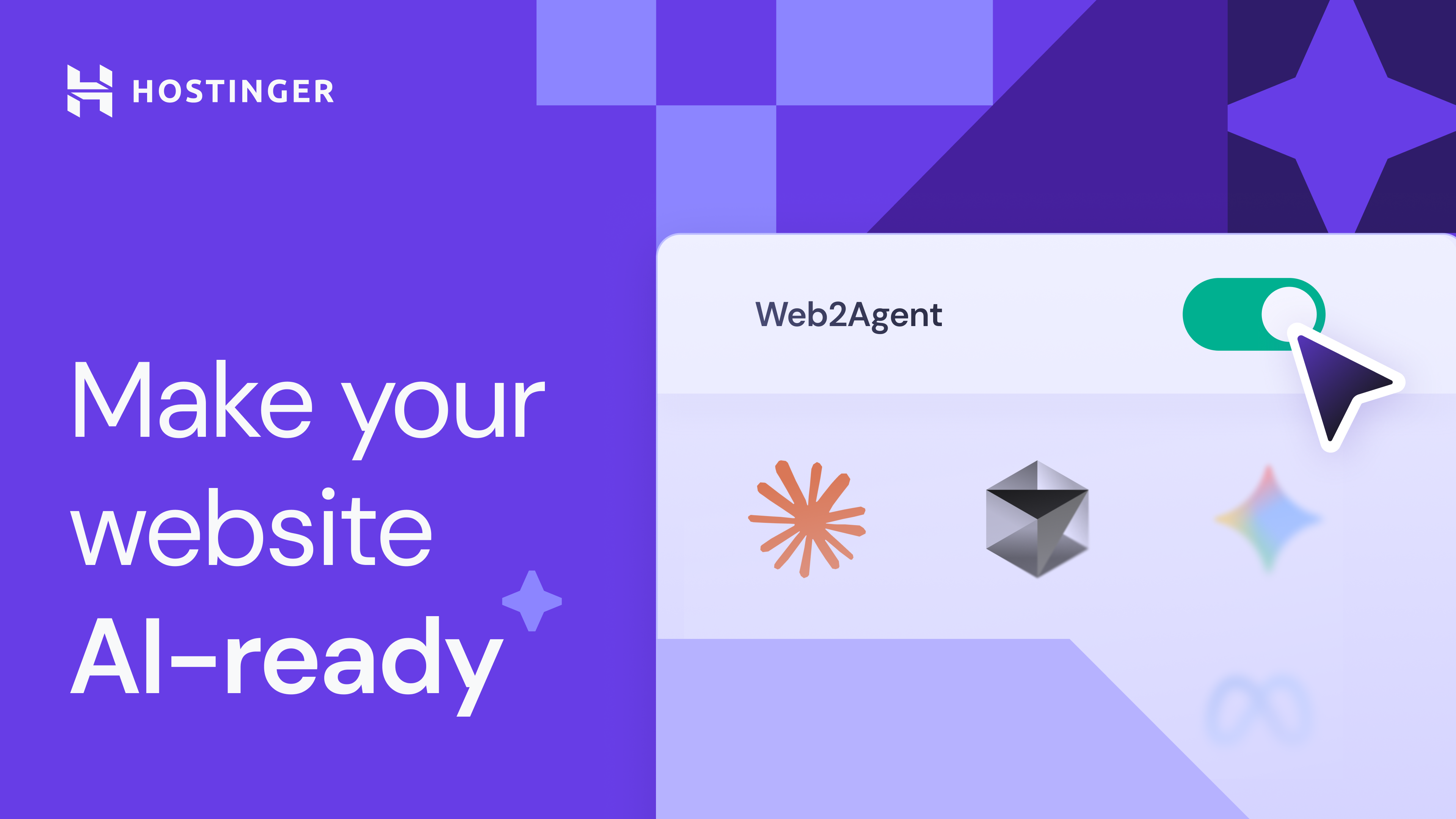 promotional graphic for of hostingers web2agent