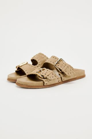Buckled Suede Sandals