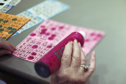 Woman playing bingo