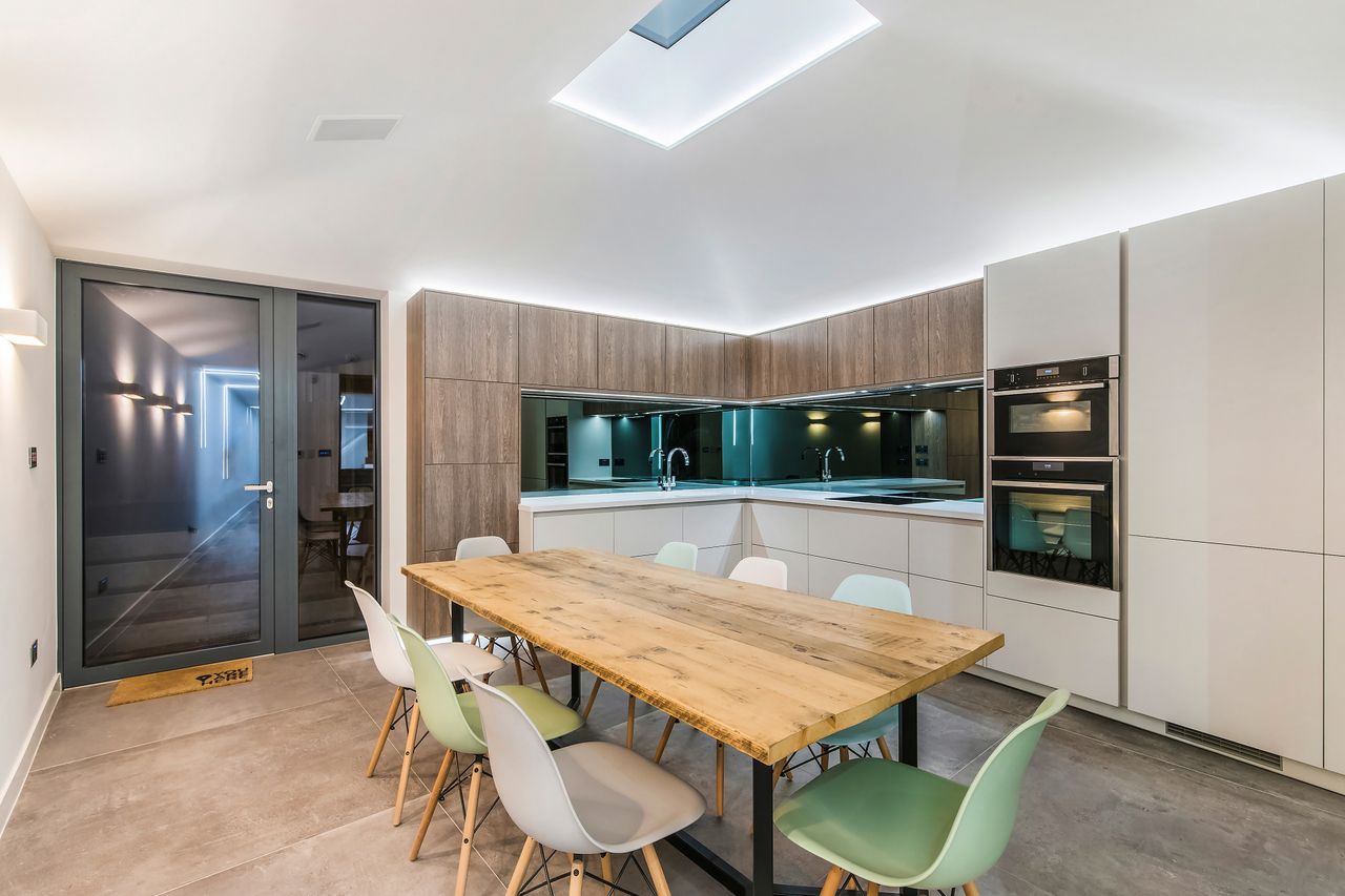 kitchen and dining area in self build