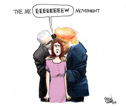 Political Cartoon U.S. Trump Biden Me Ewww movement