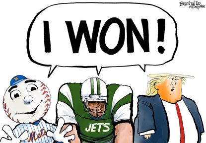 Political Cartoon U.S. Trump loss Jets Mets