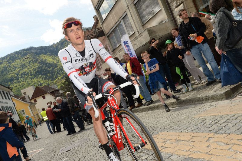 Austrian champion Riccardo Zoidl (Trek) rolls to sign on