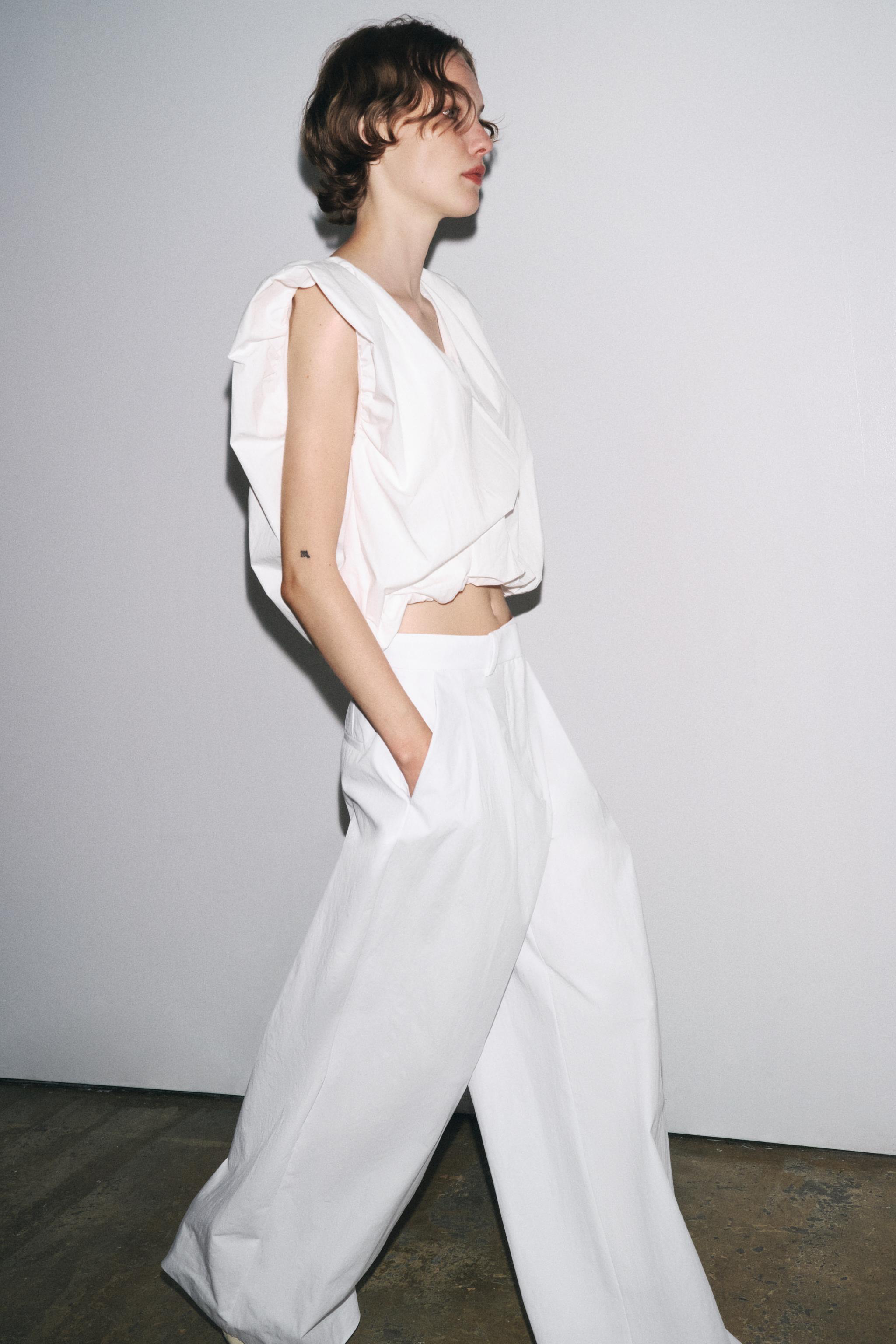 Zw Collection Balloon Poplin Top