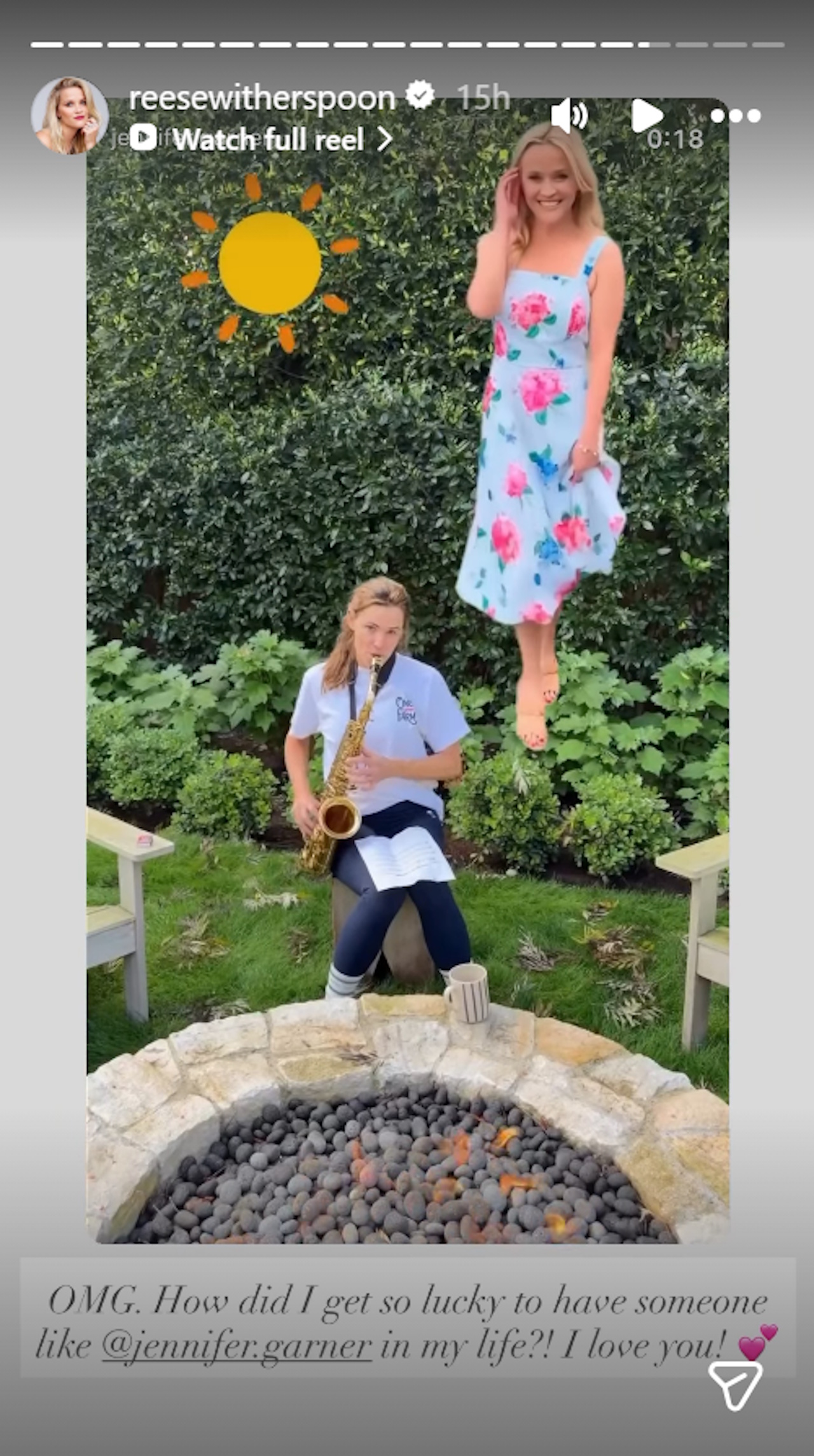 Reese Witherspoon responds to Jennifer Garner wishing her a Happy 50th Birthday.