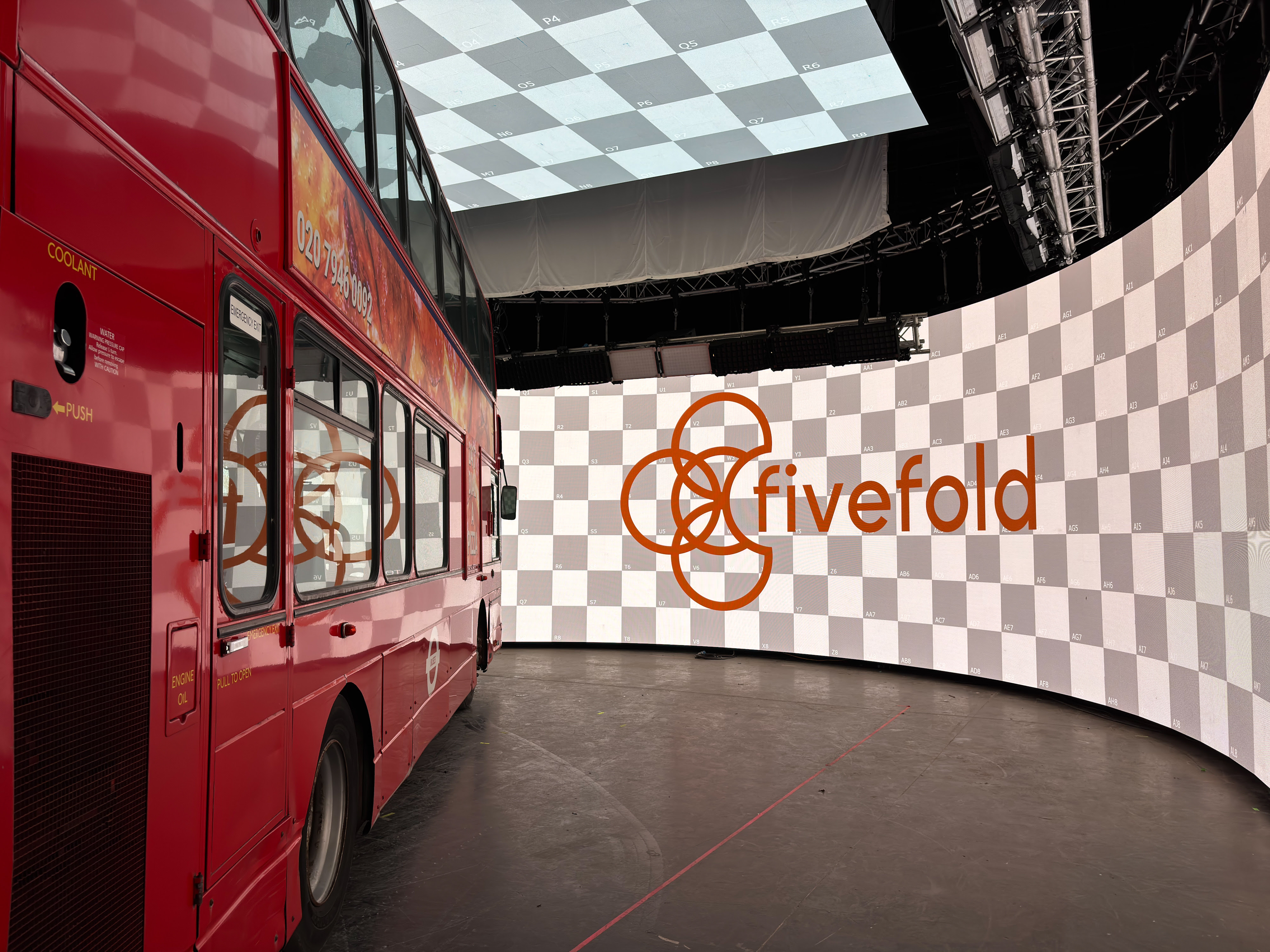 Scenes from the set of a London TV show virtually produced in the streets of London.