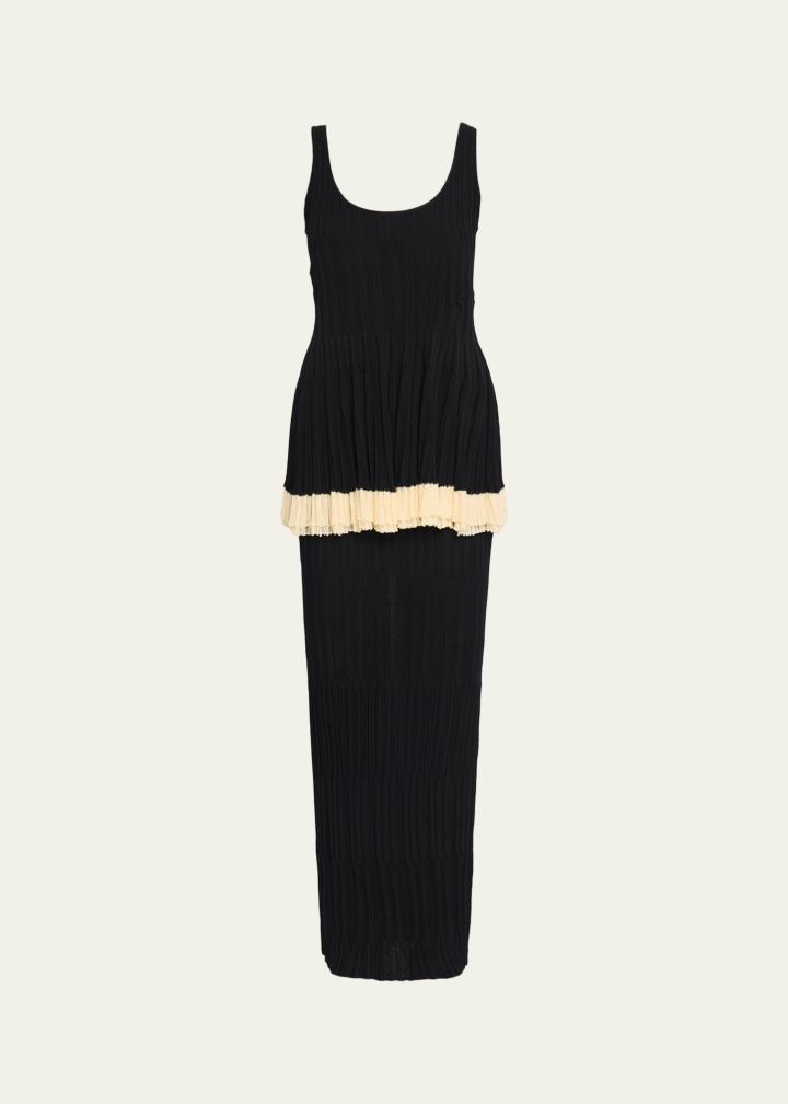 Kishi Sleeveless Pleated Knit Layered Dress