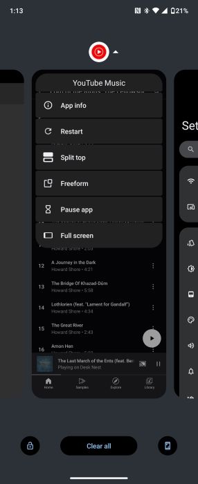 Motorola Razr Plus recent apps view