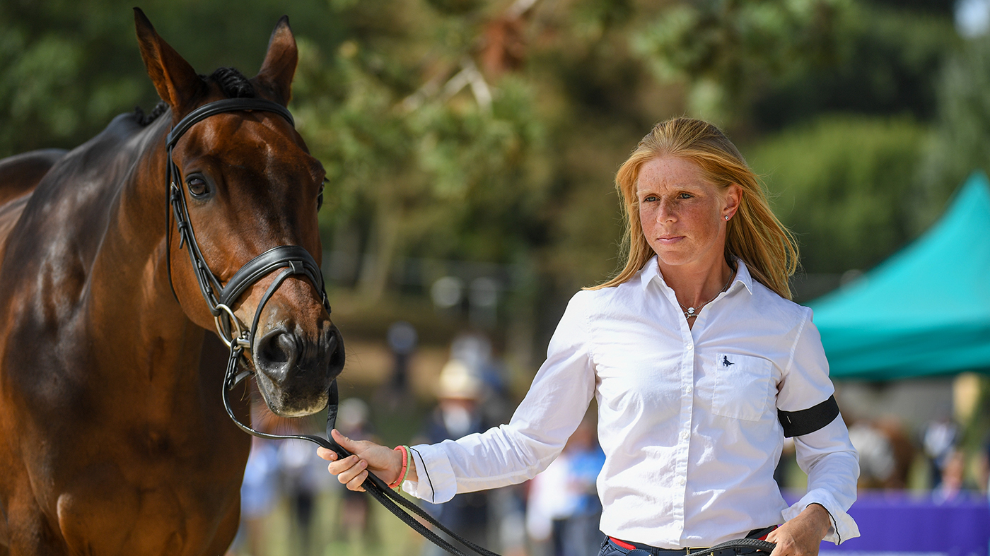 Ros Canter, who will be pathfinder for the British team in Pratoni, presents Lordships Graffolo at the first horse inspection