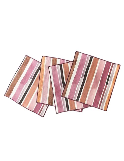 Goldie Home Linen Lisbon Striped Cocktail Napkins, Set of 4