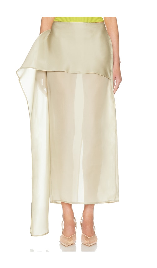The Silk Gazar Skirt With Drape