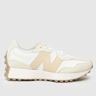 New Balance 327 Trainers in White & Beige