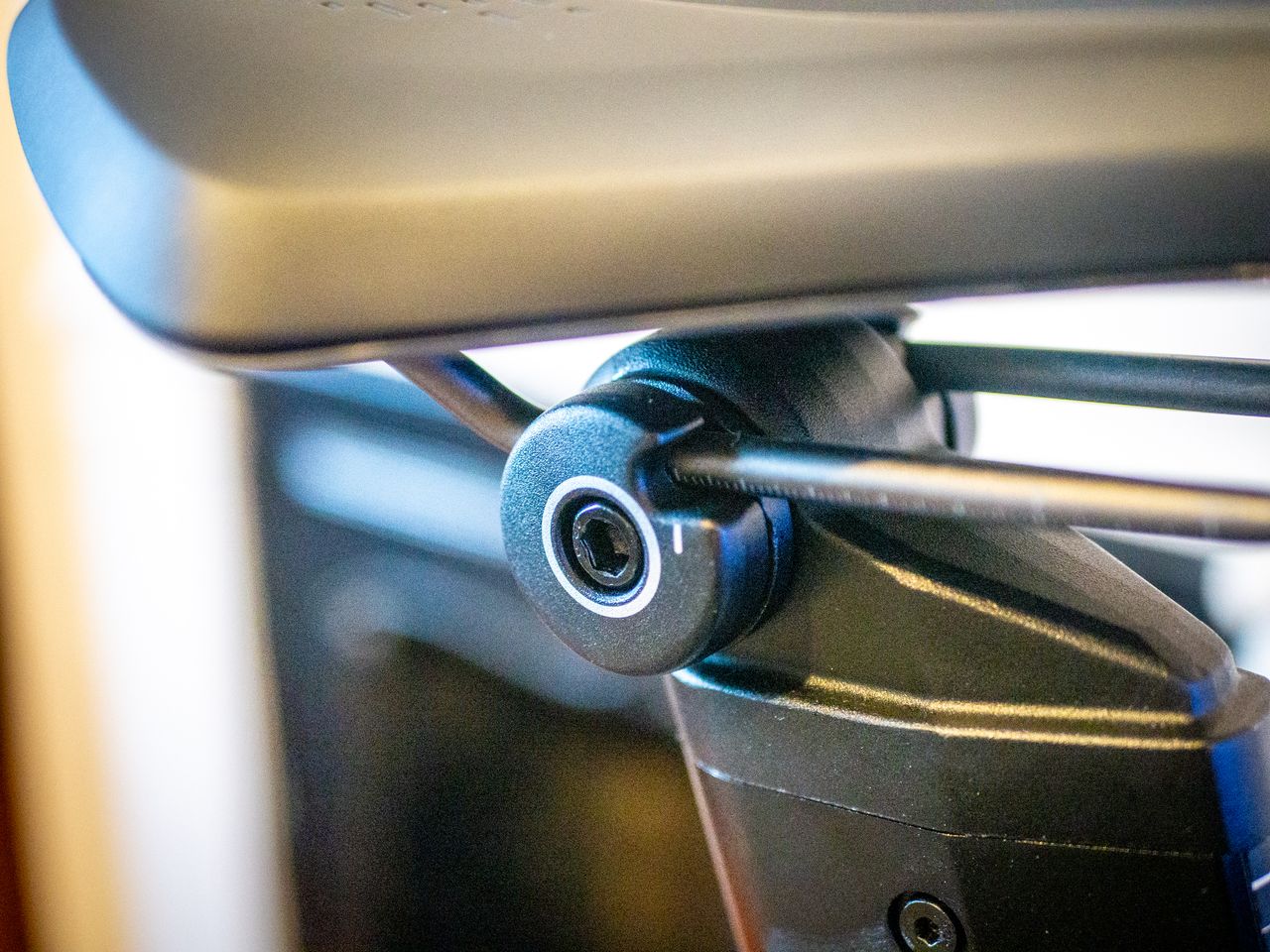 Close up details of the Zwift Ride indoor bike