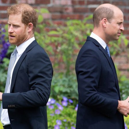 Prince William and Prince Harry with their backs to each other