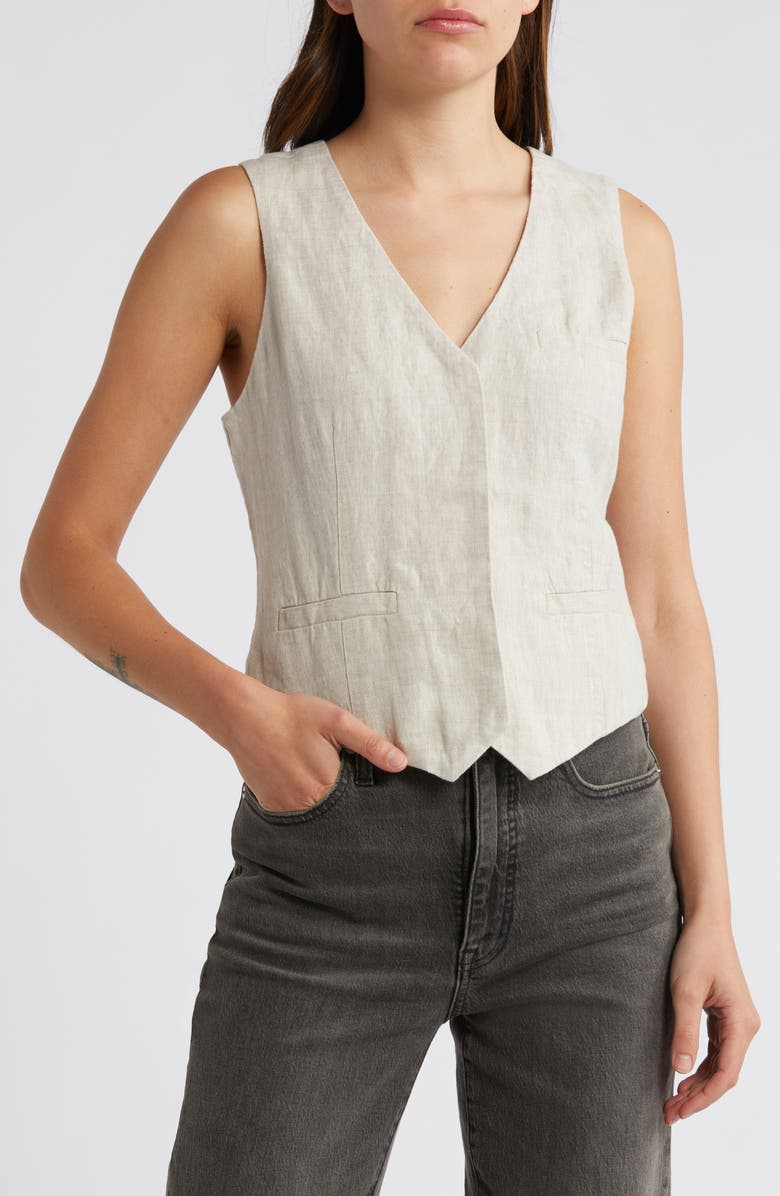 Single Breasted Linen Vest