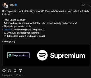 A rumored list of features potentially arriving for Spotify's "Supremium" (formerly HiFi) tier.