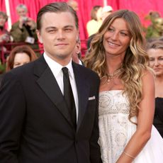Leonardo DiCaprio, nominee Best Actor in a Leading Role for The Aviator, and Gisele Bundchen (Photo by KMazur/WireImage)