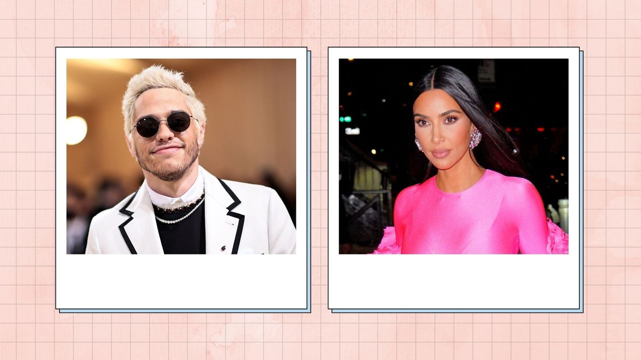 Collage of Pete Davidson and Kim Kardashian to signify story on Pete Davidson&#039;s branding and tattoos dedicated to Kim