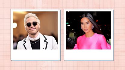 Collage of Pete Davidson and Kim Kardashian to signify story on Pete Davidson's branding and tattoos dedicated to Kim