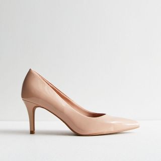 Pale Pink Patent Stiletto Heel Court Shoes