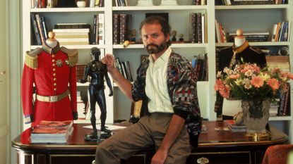 gianni versace in his lake como office