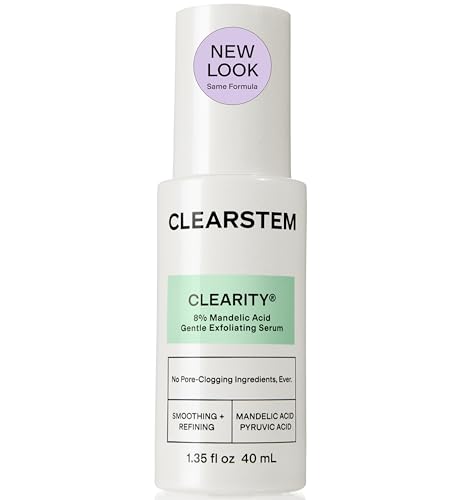 Clearstem - Clearity the Blackhead Dissolver Mandelic Acid Serum - Vitamin C, Turmeric, Collagen Boost - All Skin Types - Facial Skin Care Products - Gluten Free, Cruelty Free - 1.35 Fl Oz / 40ml