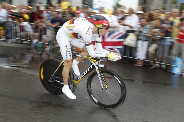 German time trial champ Tony Martin held the best time through 184 riders.