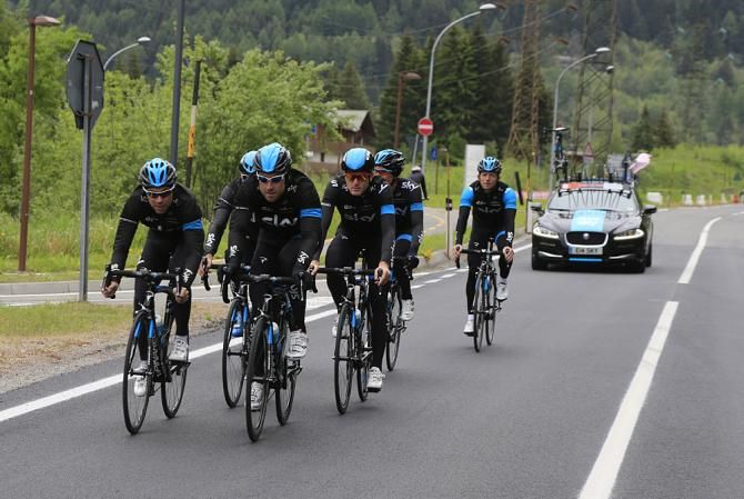 Team Sky heads out for a rest day ride