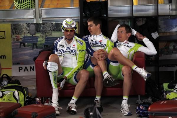 The Liquigas riders take a break