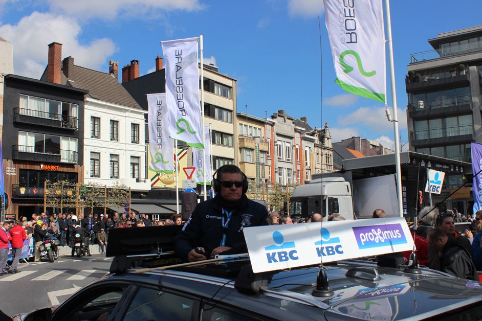 Race director Guy Delesie gets ready to give the start