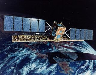An artist's illustration of Canada's Radarsat-1.