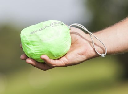 Endura rain jacket in small stuff sack