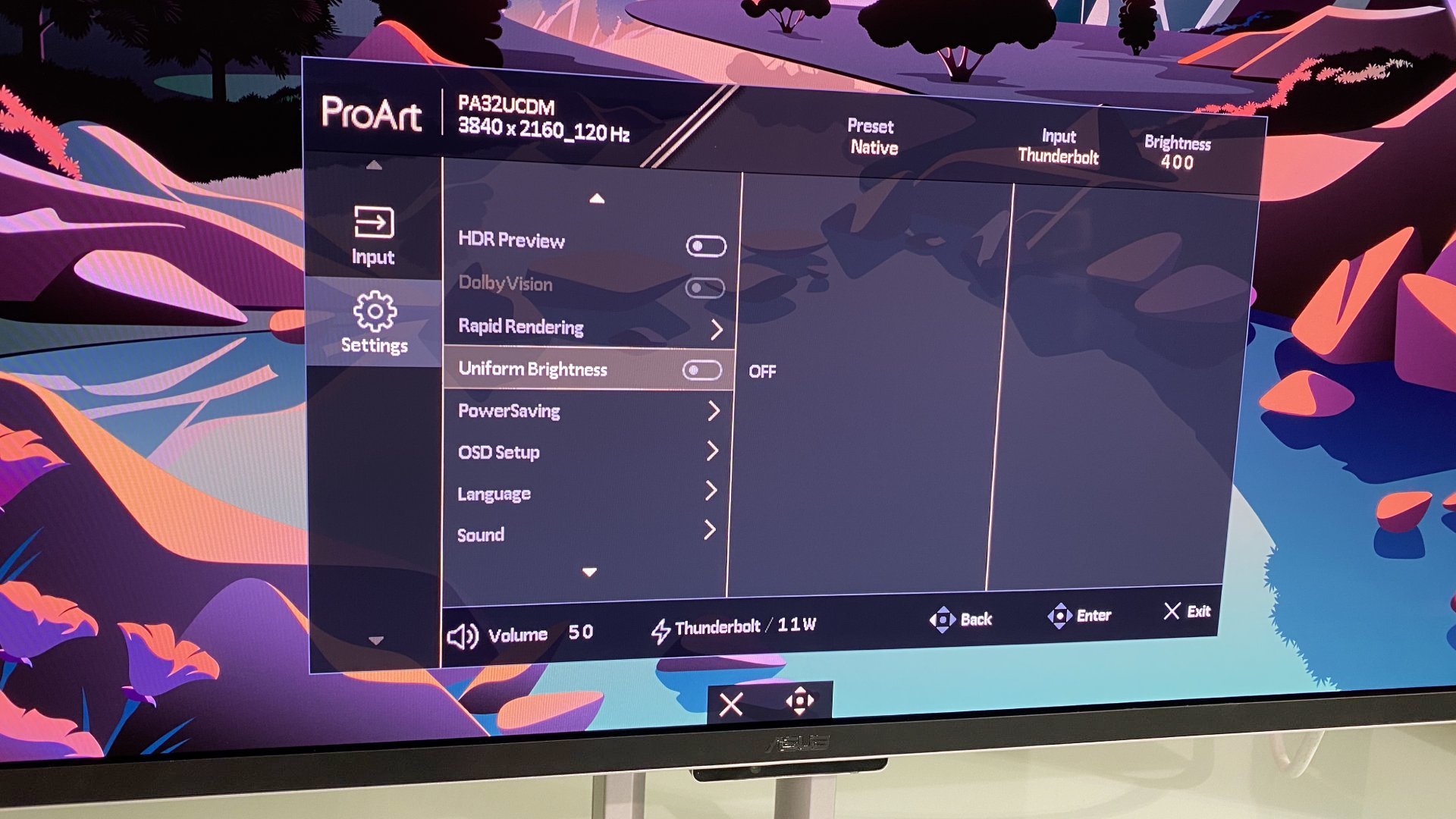 Asus ProArt PA32UCDM 4K OLED monitor during our review