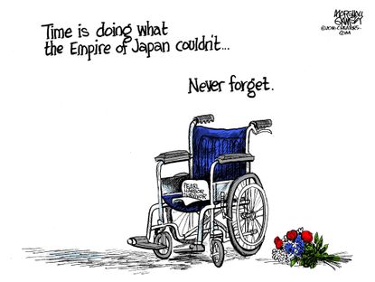 Editorial cartoon U.S. Pearl Harbor remembering