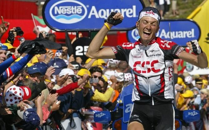 Ivan Basso (CSC) won the stage on La Mongie in the 2004 Tour de France.