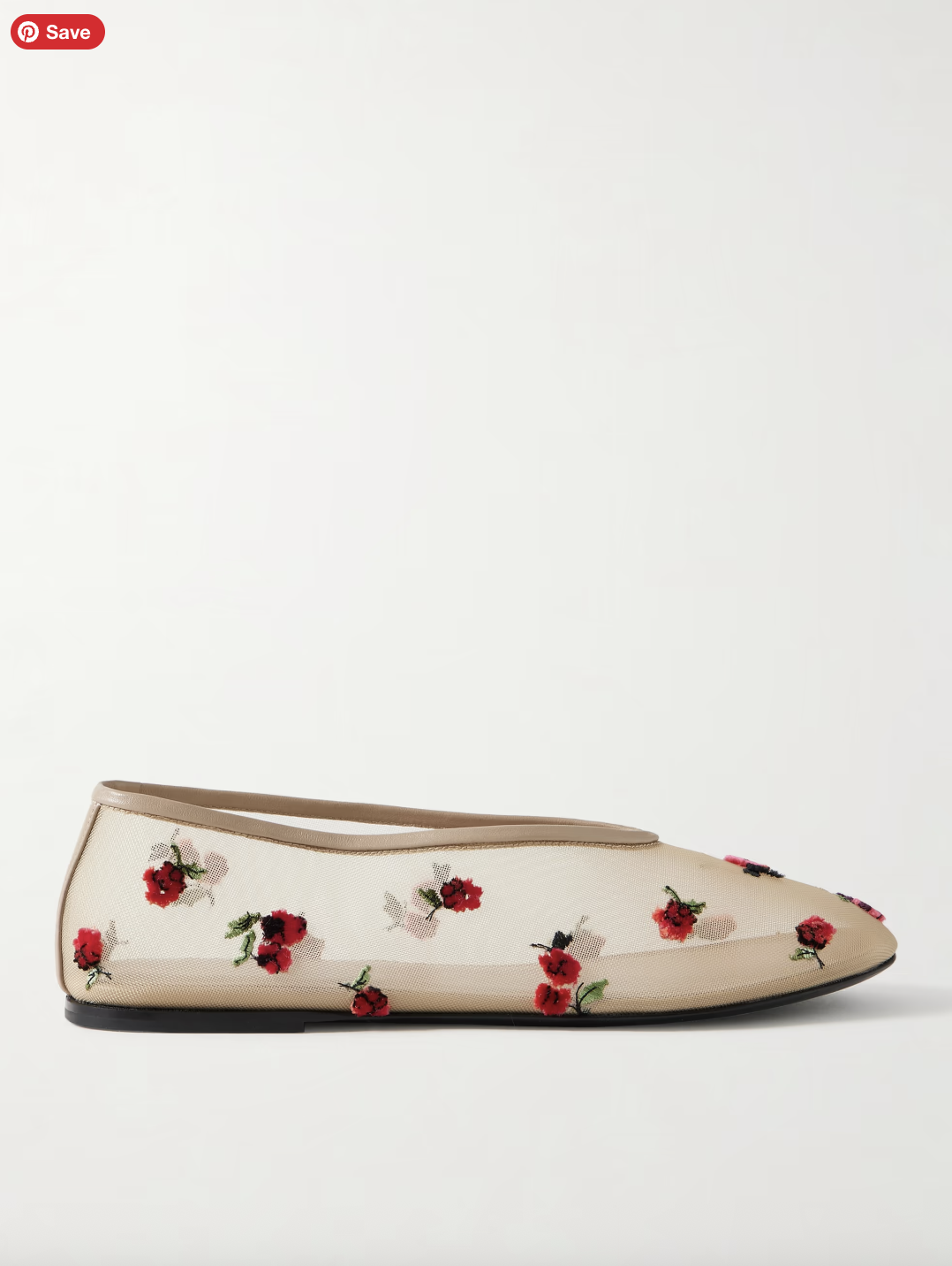 Khaite, Marcy Embroidered Mesh Ballet Flats