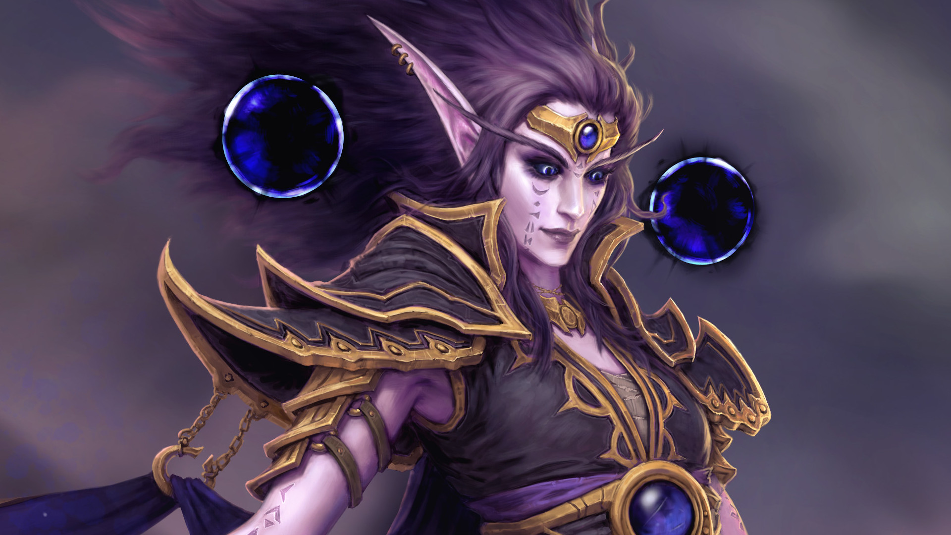 Key art for World of Warcraft: Midnight showing Xal'atath hovering against a dark sky