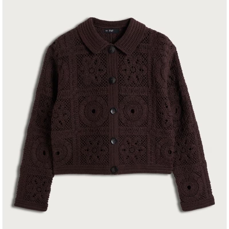 F&amp;amp;F at Tesco , Cotton Rich Collared Button Up Cardigan