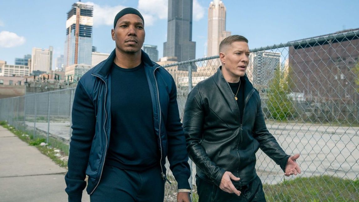 Tommy Egan (Joseph Sikora) walks through a down-at-heel area of Chicago in Power Book IV: Force season 2. 