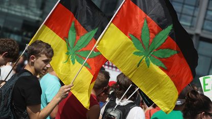 Pro-cannabis-legalisation protesters in Germany