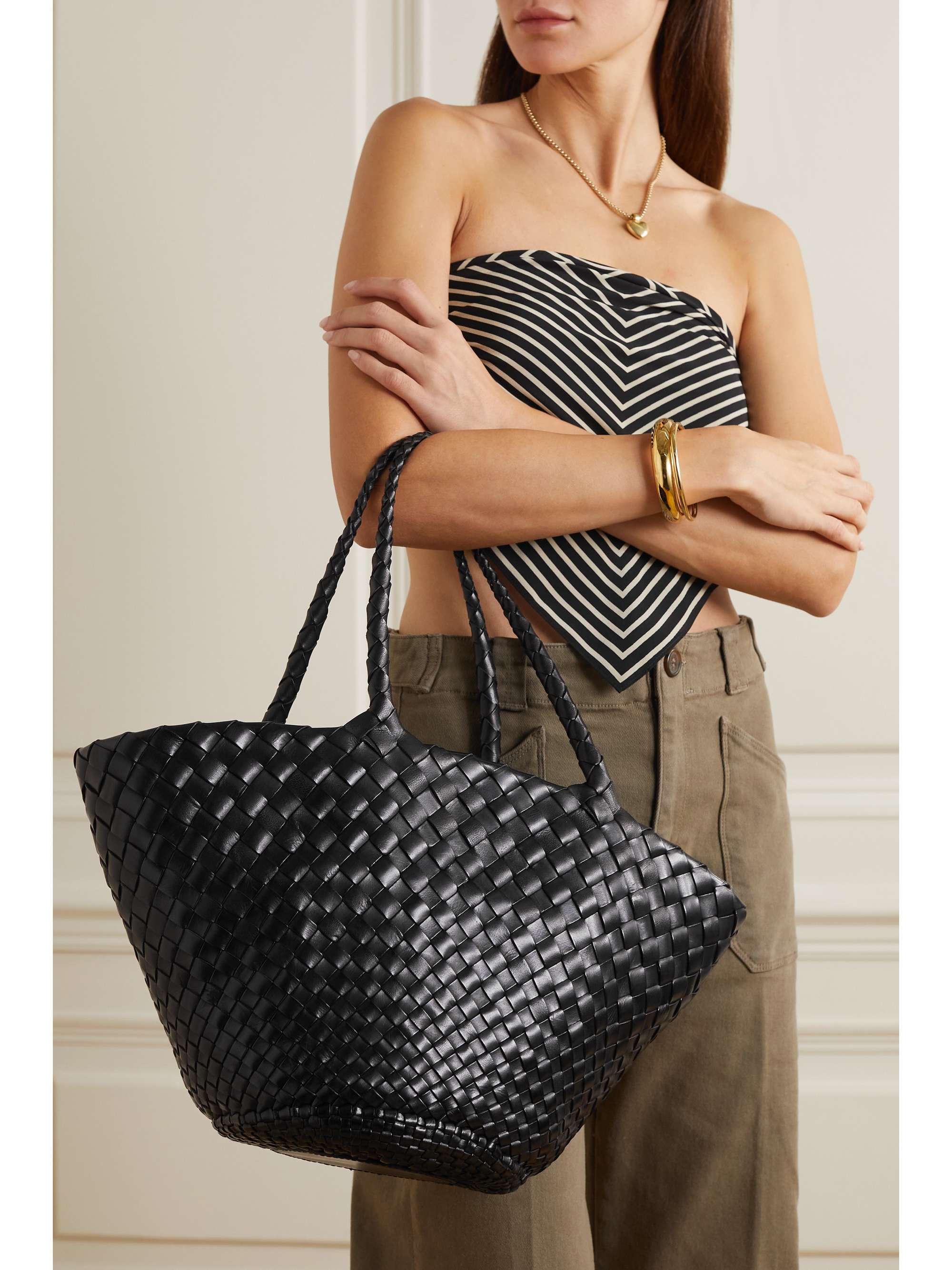 Egola Woven Leather Tote