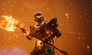 One of the new Titan supers summons a giant, fiery hammer. 