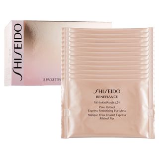 Shiseido Benefiance Wrinkleresist eye masks on a white background