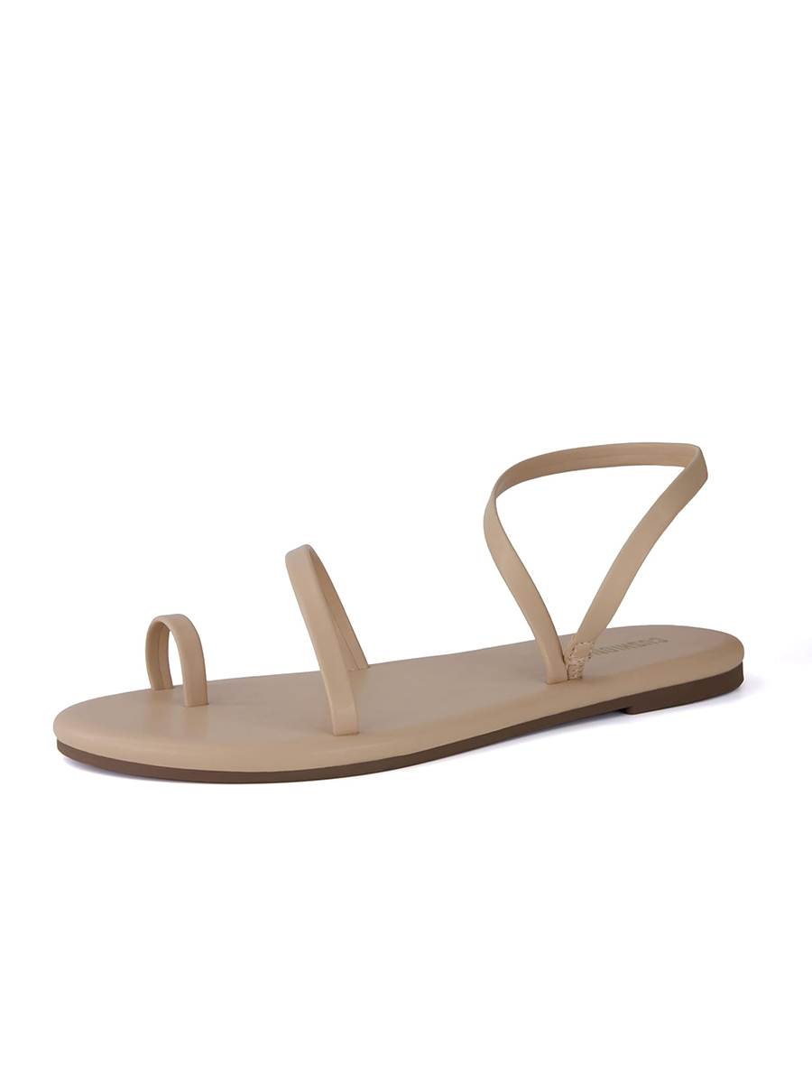 CUSHIONAIRE, Cushionaire Chai Women’s Strappy Sandals – Flat Sandals for Women, Comfortable Beach Sandals, Summer Slip-On Shoes, Casual Dressy Sandals
