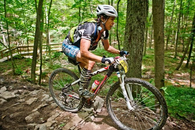 Selene Yeager (Rare Diseases Cycling Team) is a top favorite in the women's race at the Trans-Sylvania Epic mountain bike stage race.