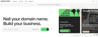 An image of Name.com's landing page