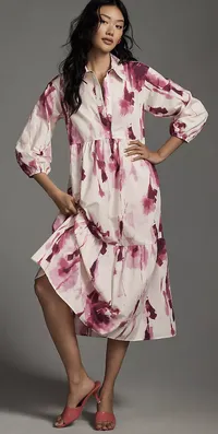 The Bettina Tiered Shirt Dress, $148 | Anthropologie